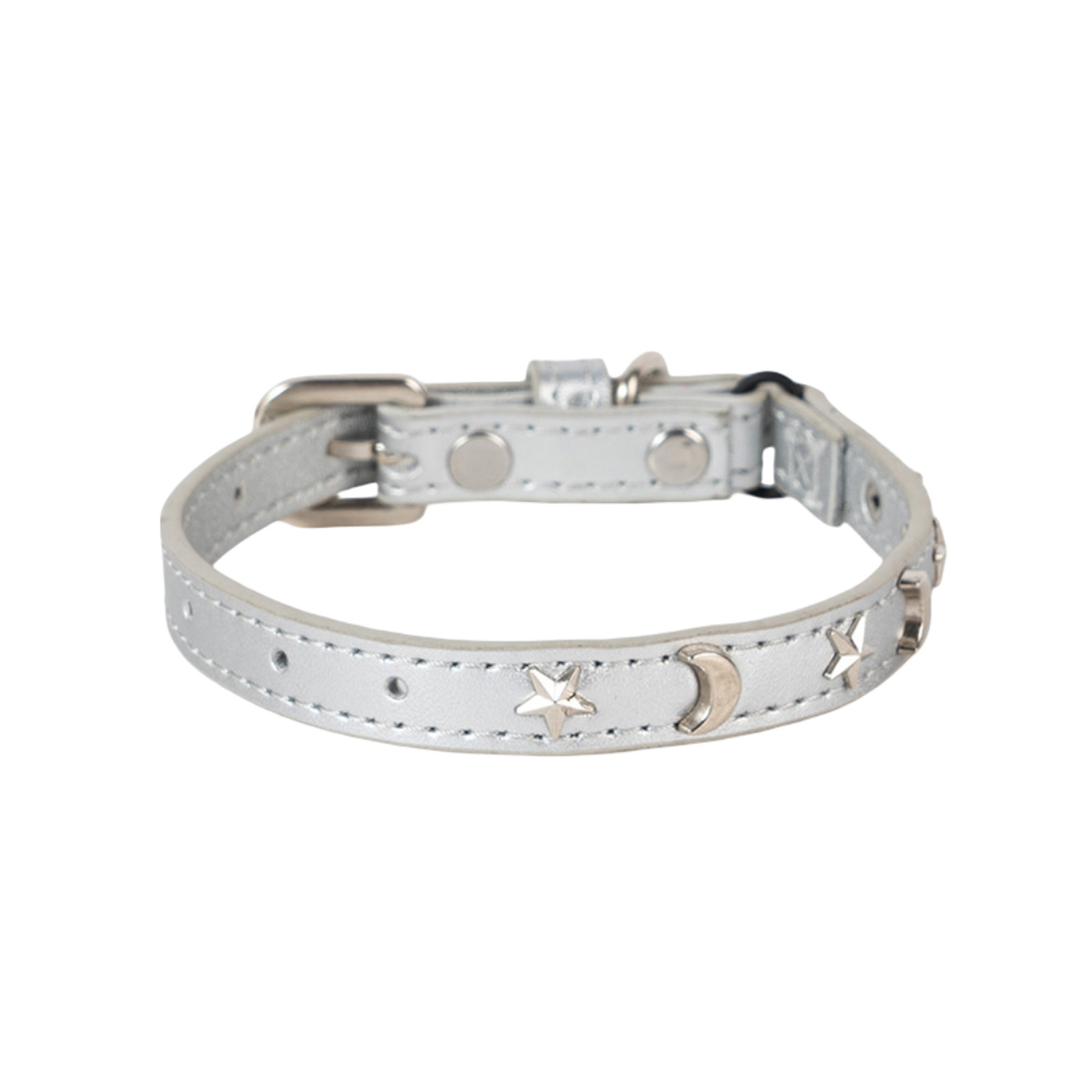 thumbnail image 2 of Collar De Cuero Para Gatos Adecuado Para Gatos Machos Y Hembras Con Banda Elástica, Estrella Y Luna, Collar Con Hebilla Ajustable Adecuado Para Gatos Pequeños Y Gatos Grandes, Tamaño 8-12 Pulgadas, 2 of 2